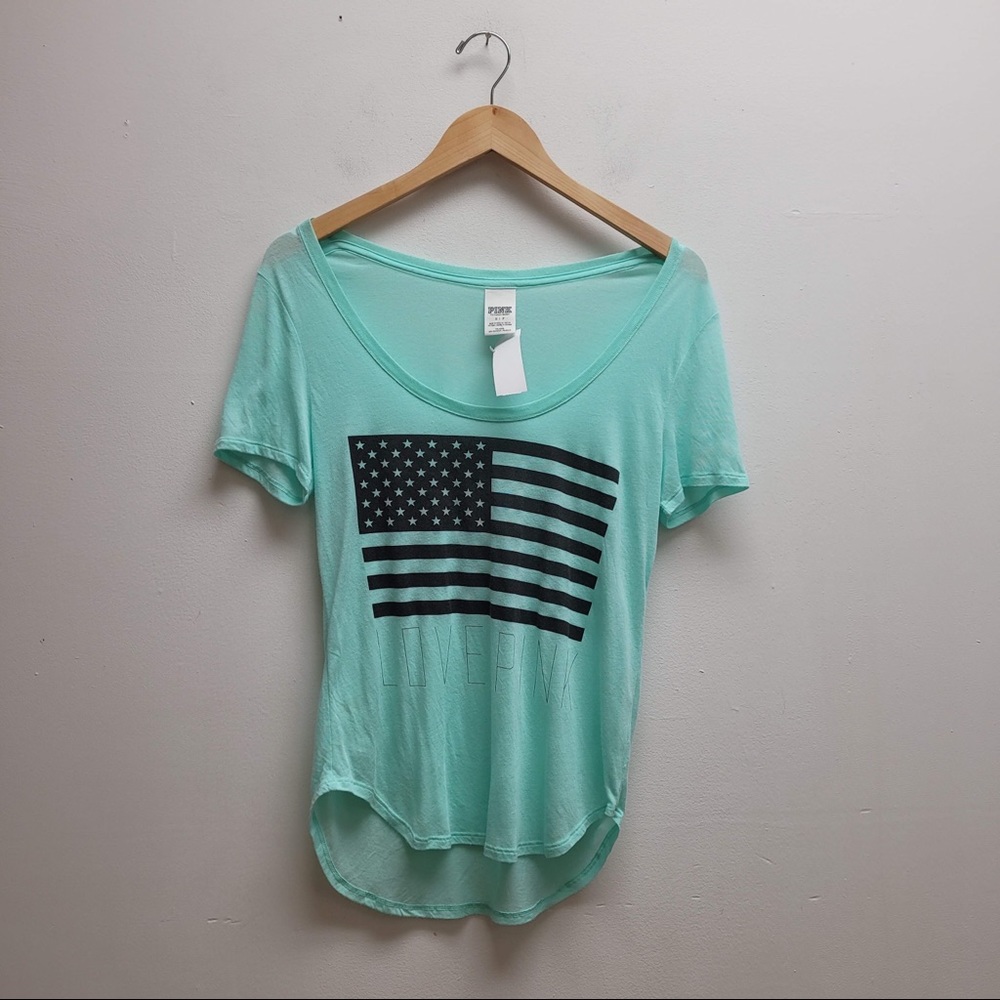 Teal Pink Tee Small Petite